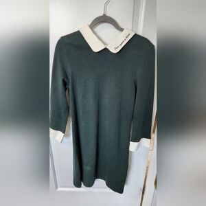 Twik Green Dress with White Collar